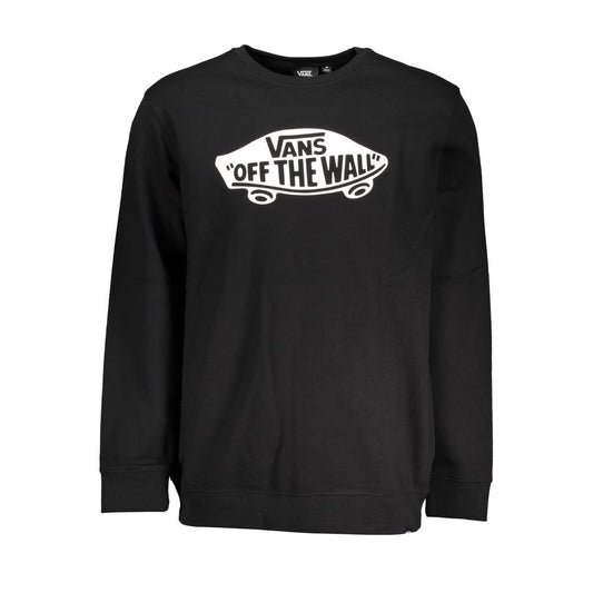 Vans Sleek Zwarte Katoenen Sweatshirt met Logo Print