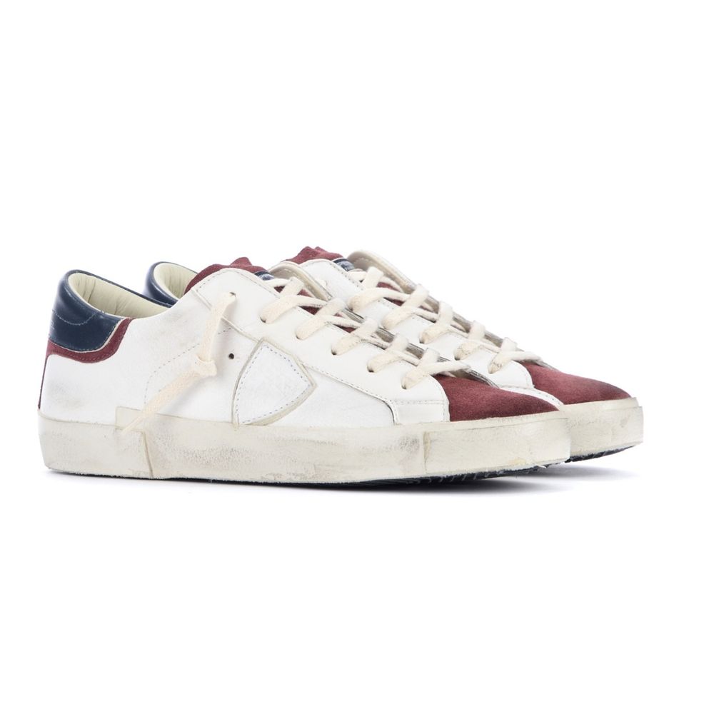 Philippe Model Elegante leren sneakers met suède accenten