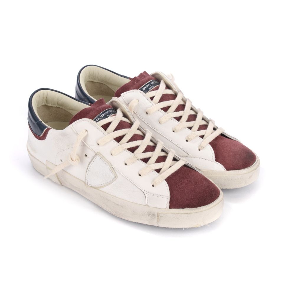 Philippe Model Elegante leren sneakers met suède accenten