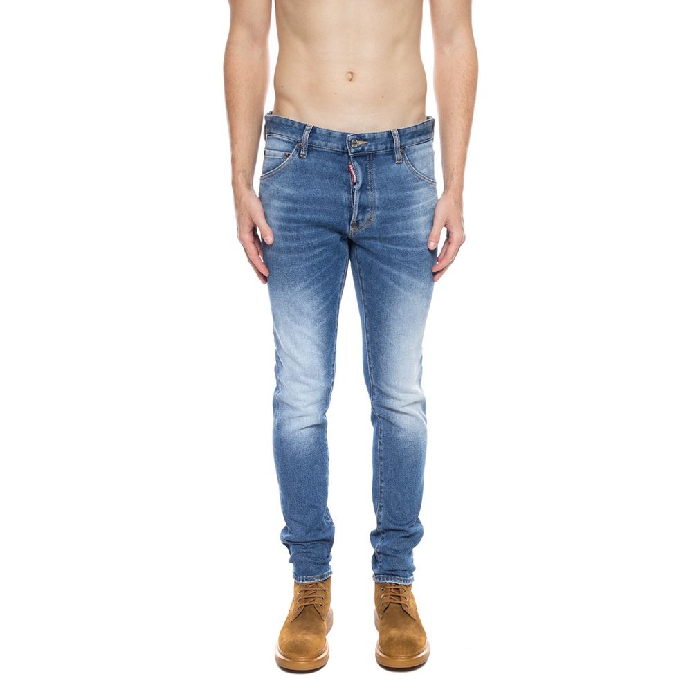 Dsquared������ Blauwe katoenen distressed jeans voor heren