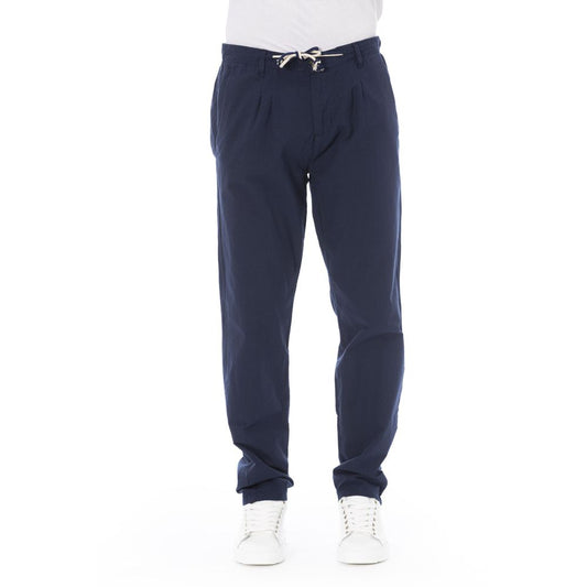 Baldinini Trend Blauwe Katoenen Heren Chino Broek