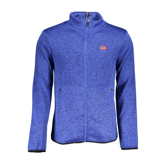 Noorwegen 1963 Strakke blauwe lange mouwen sweatshirt met rits