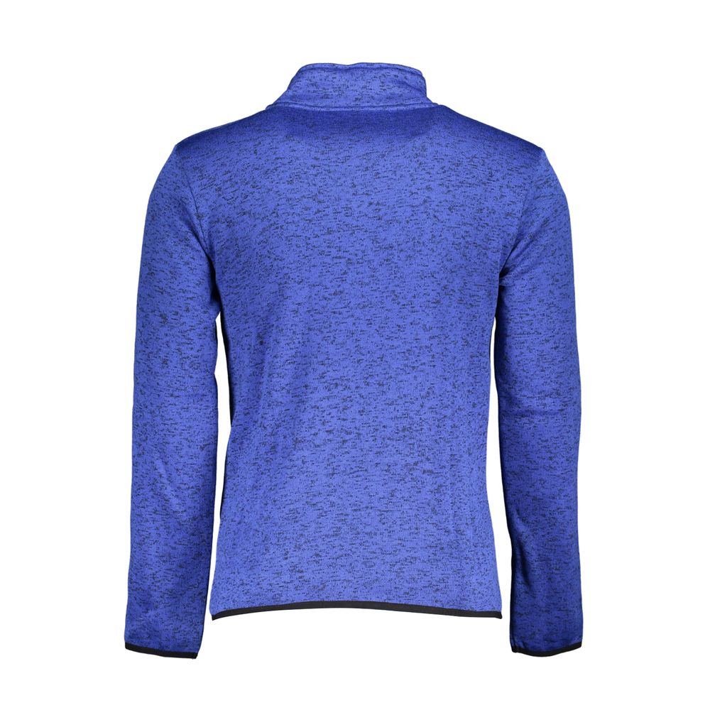 Noorwegen 1963 Strakke blauwe lange mouwen sweatshirt met rits