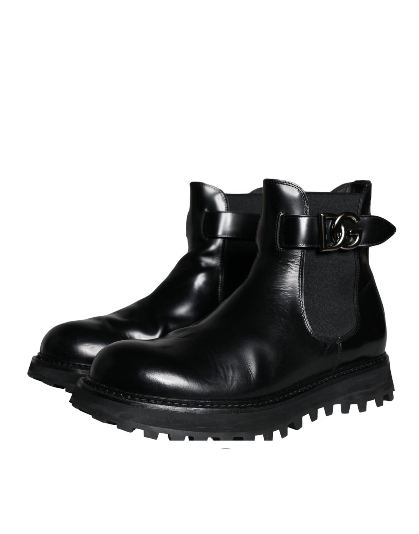 Dolce & Gabbana Black Belted DG Logo Heren Chelsea Boots Schoenen