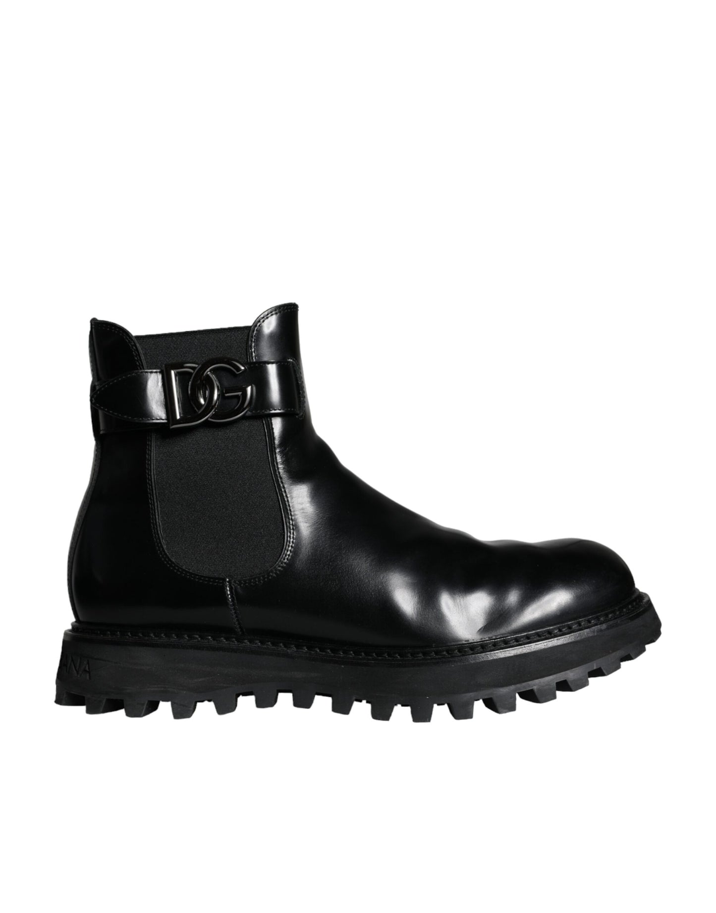 Dolce & Gabbana Black Belted DG Logo Heren Chelsea Boots Schoenen