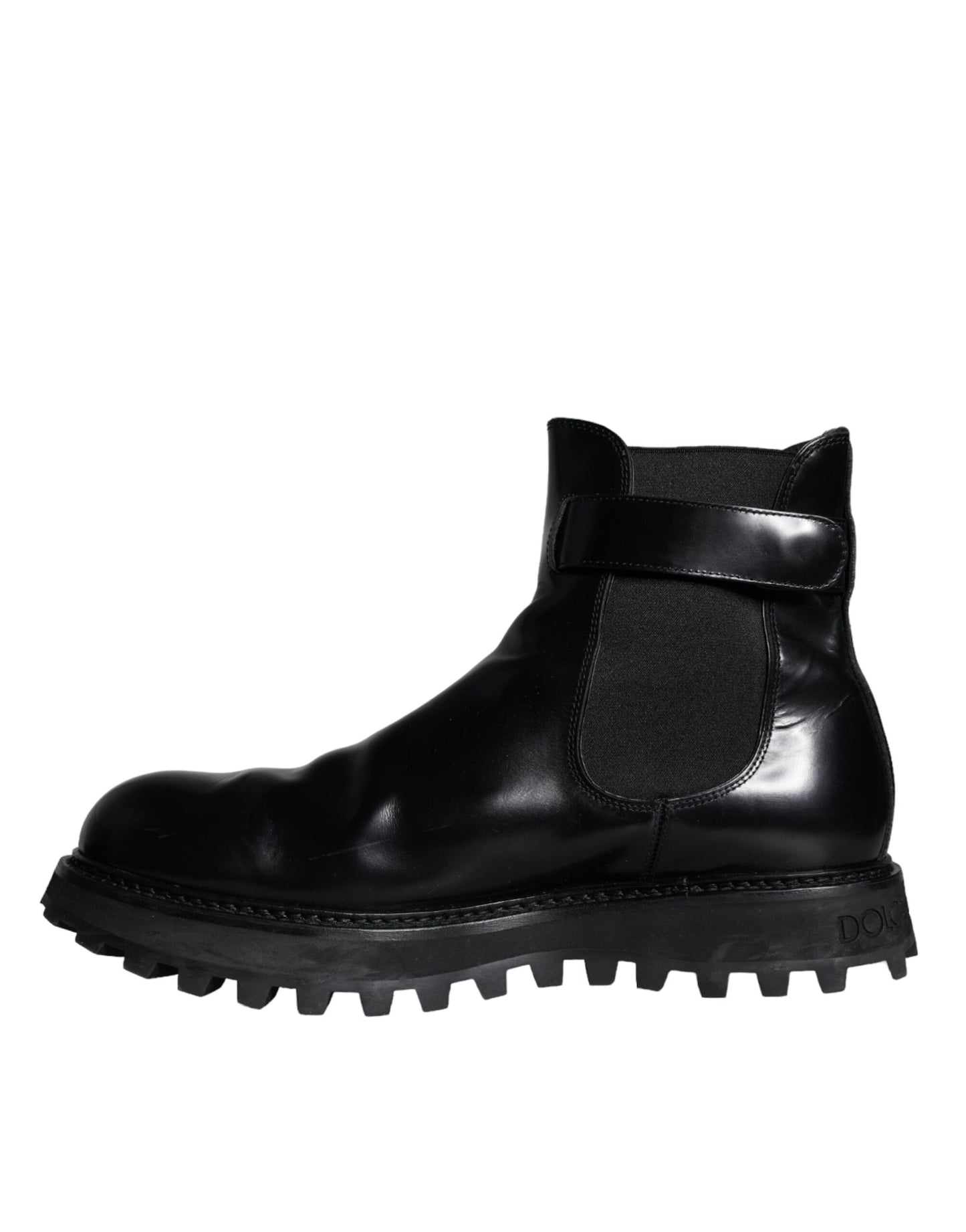 Dolce & Gabbana Black Belted DG Logo Heren Chelsea Boots Schoenen