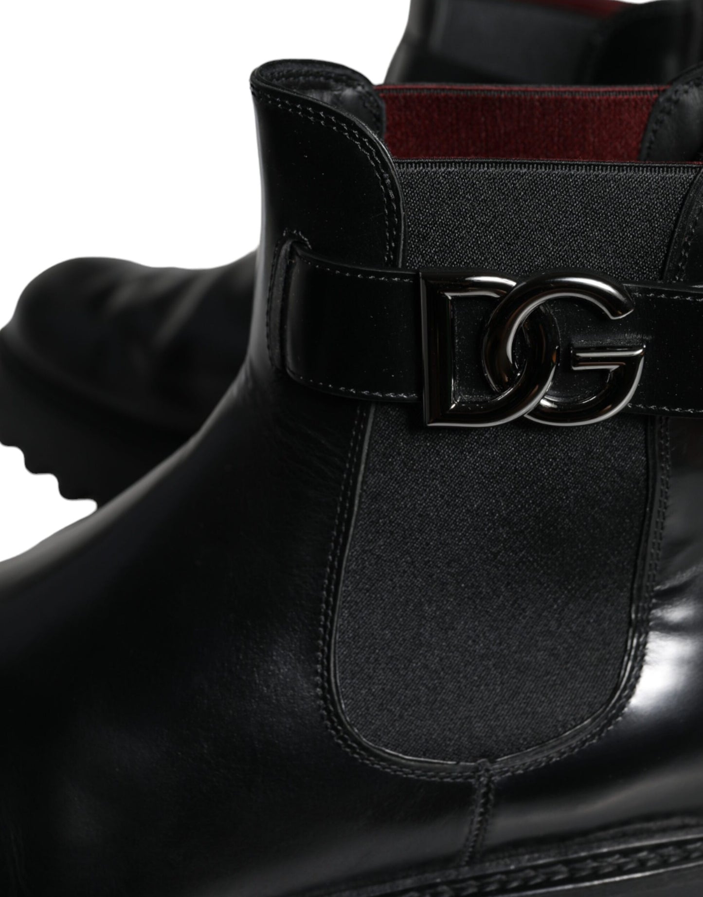 Dolce & Gabbana Black Belted DG Logo Heren Chelsea Boots Schoenen