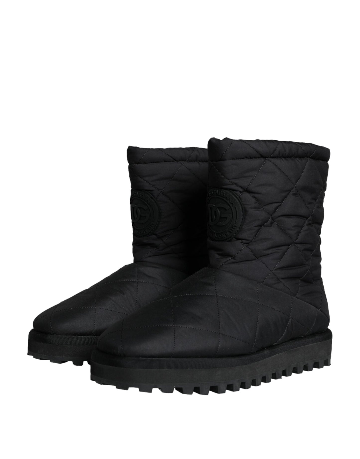 Dolce & Gabbana Zwarte Nylon Gevoerde Mid Calf Heren Laarzen Schoenen