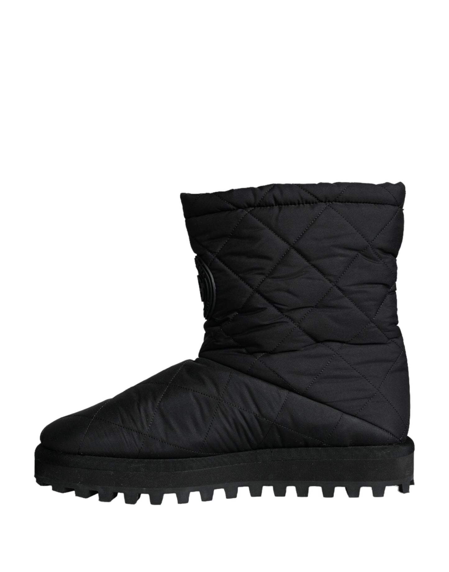 Dolce & Gabbana Zwarte Nylon Gevoerde Mid Calf Heren Laarzen Schoenen