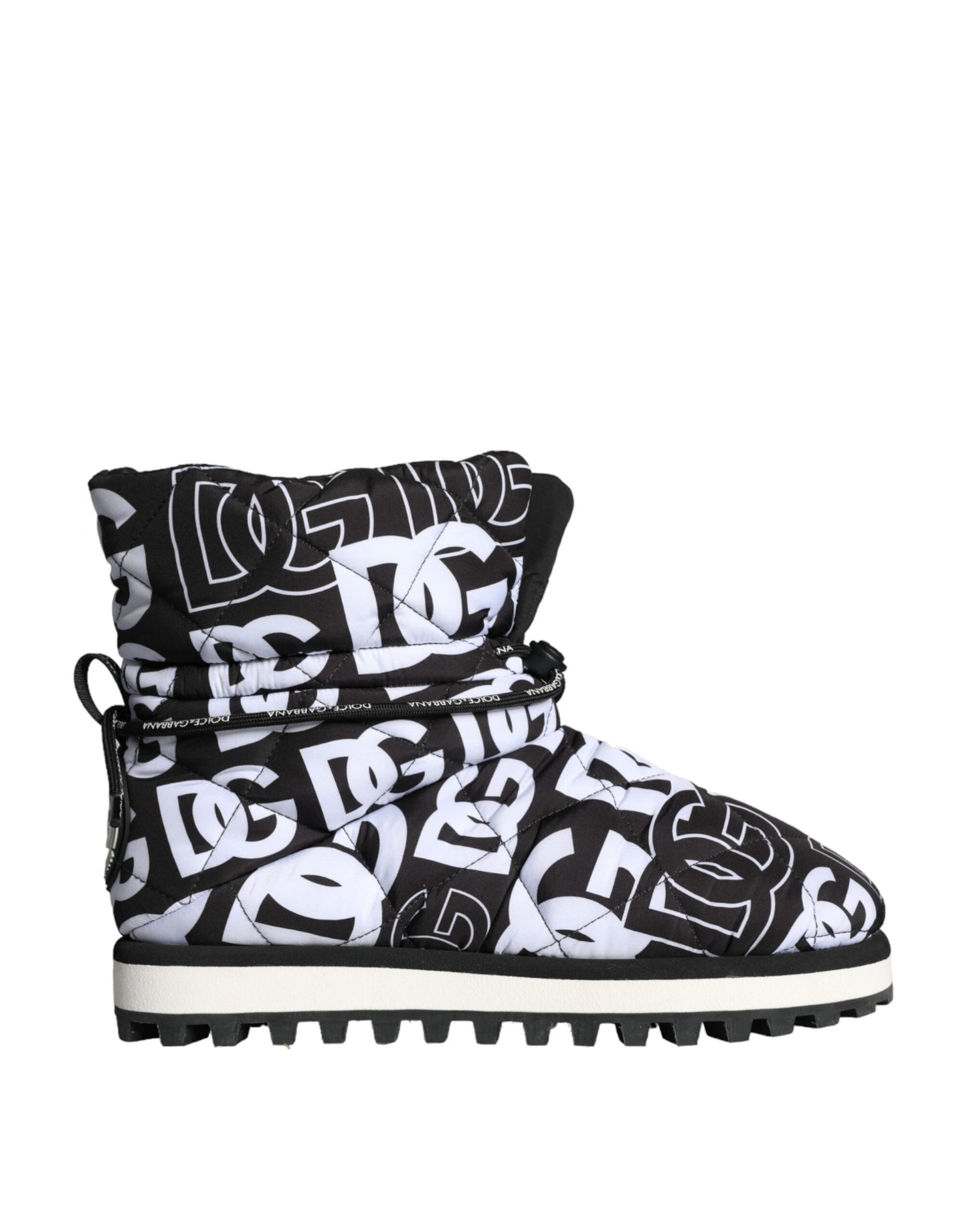 Dolce & Gabbana Zwarte Logo Nylon Gevoerde Mid Calf Laarzen Schoenen