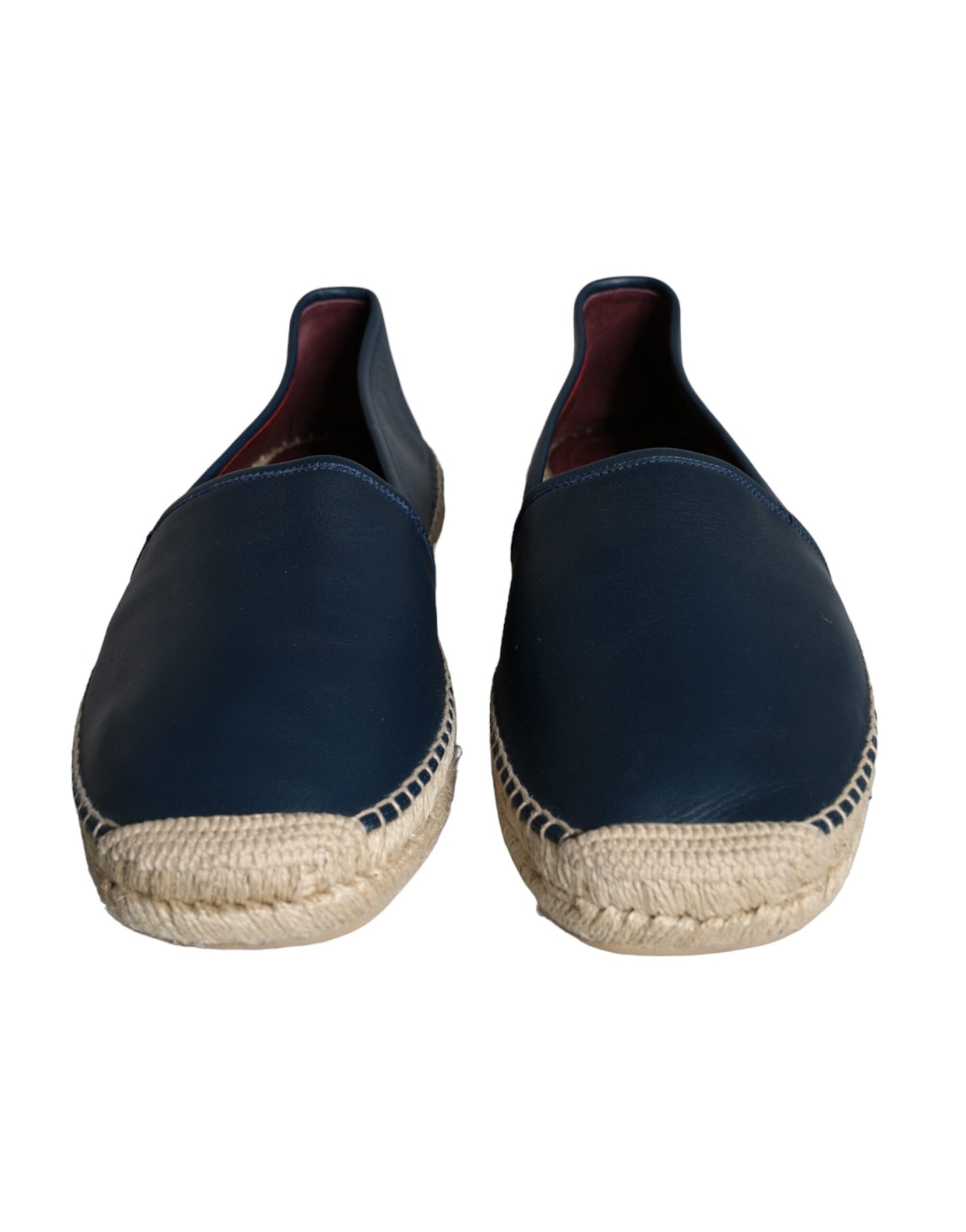 Dolce & Gabbana Blauwe Leren Espadrille Flats Schoenen