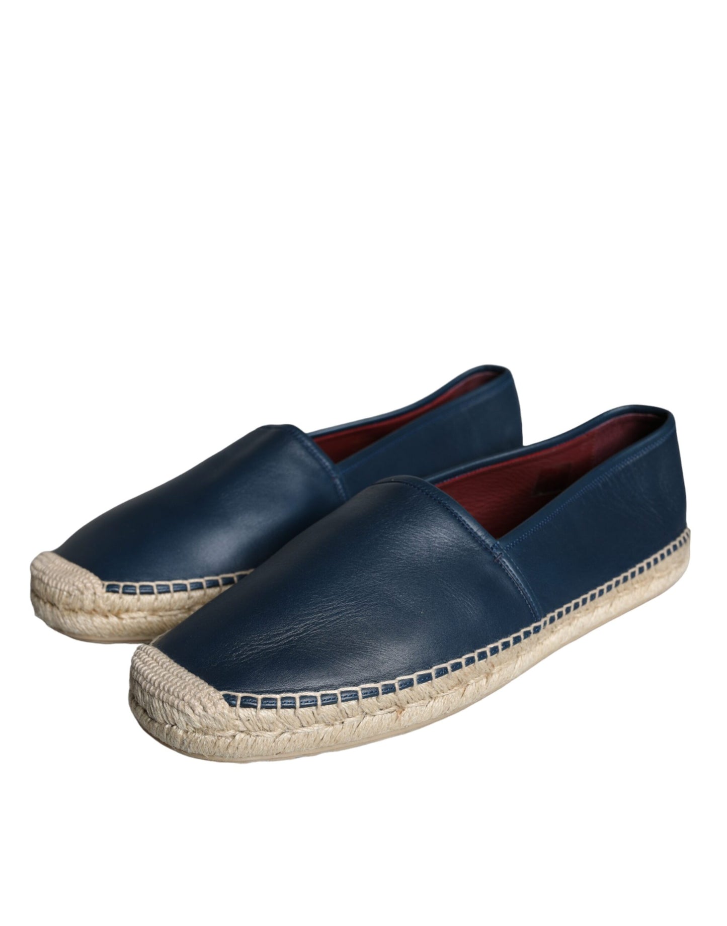 Dolce & Gabbana Blauwe Leren Espadrille Flats Schoenen