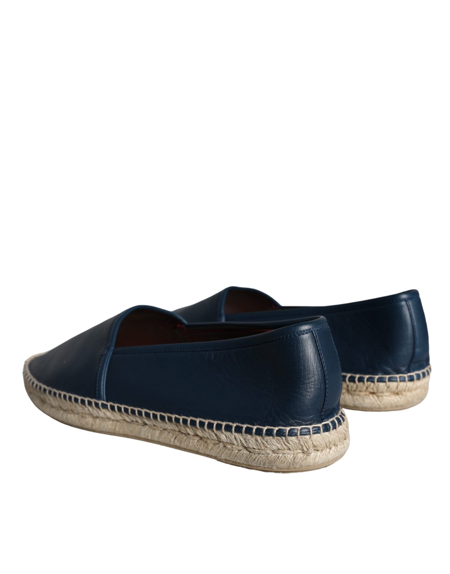 Dolce & Gabbana Blauwe Leren Espadrille Flats Schoenen