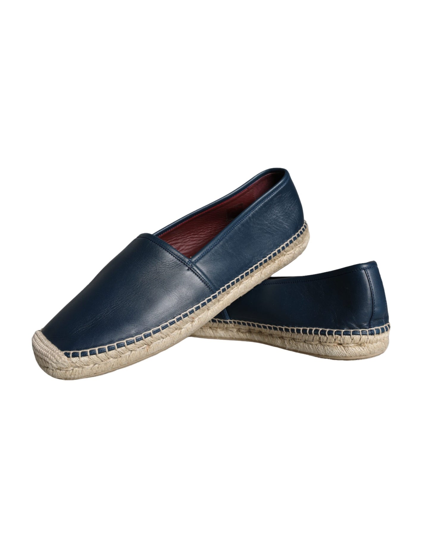 Dolce & Gabbana Blauwe Leren Espadrille Flats Schoenen