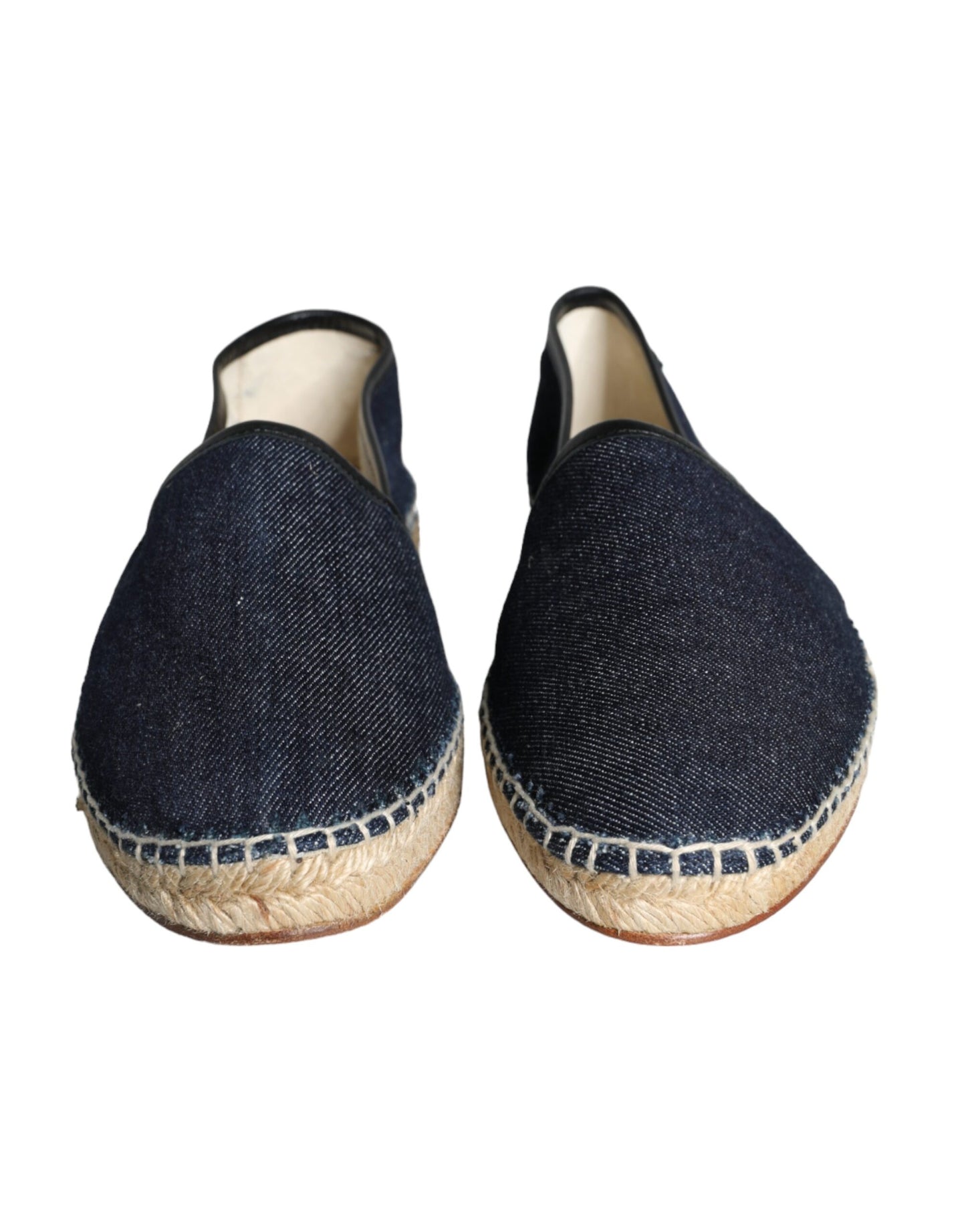 Dolce & Gabbana Blauwe Denim Katoenen Leren Espadrilles Schoenen