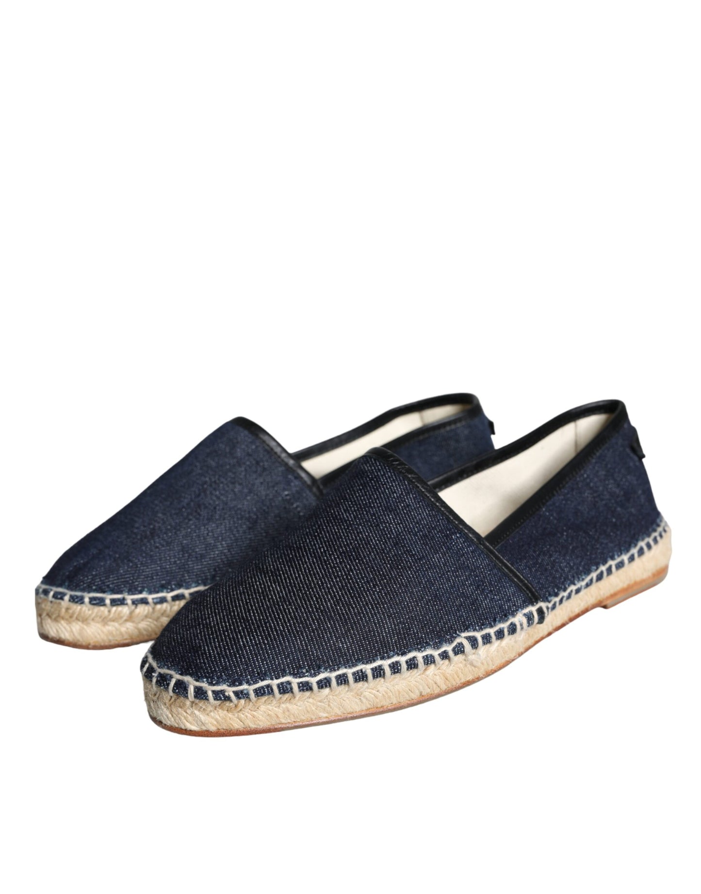 Dolce & Gabbana Blauwe Denim Katoenen Leren Espadrilles Schoenen