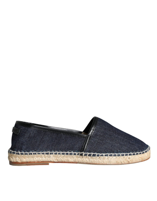 Dolce & Gabbana Blauwe Denim Katoenen Leren Espadrilles Schoenen