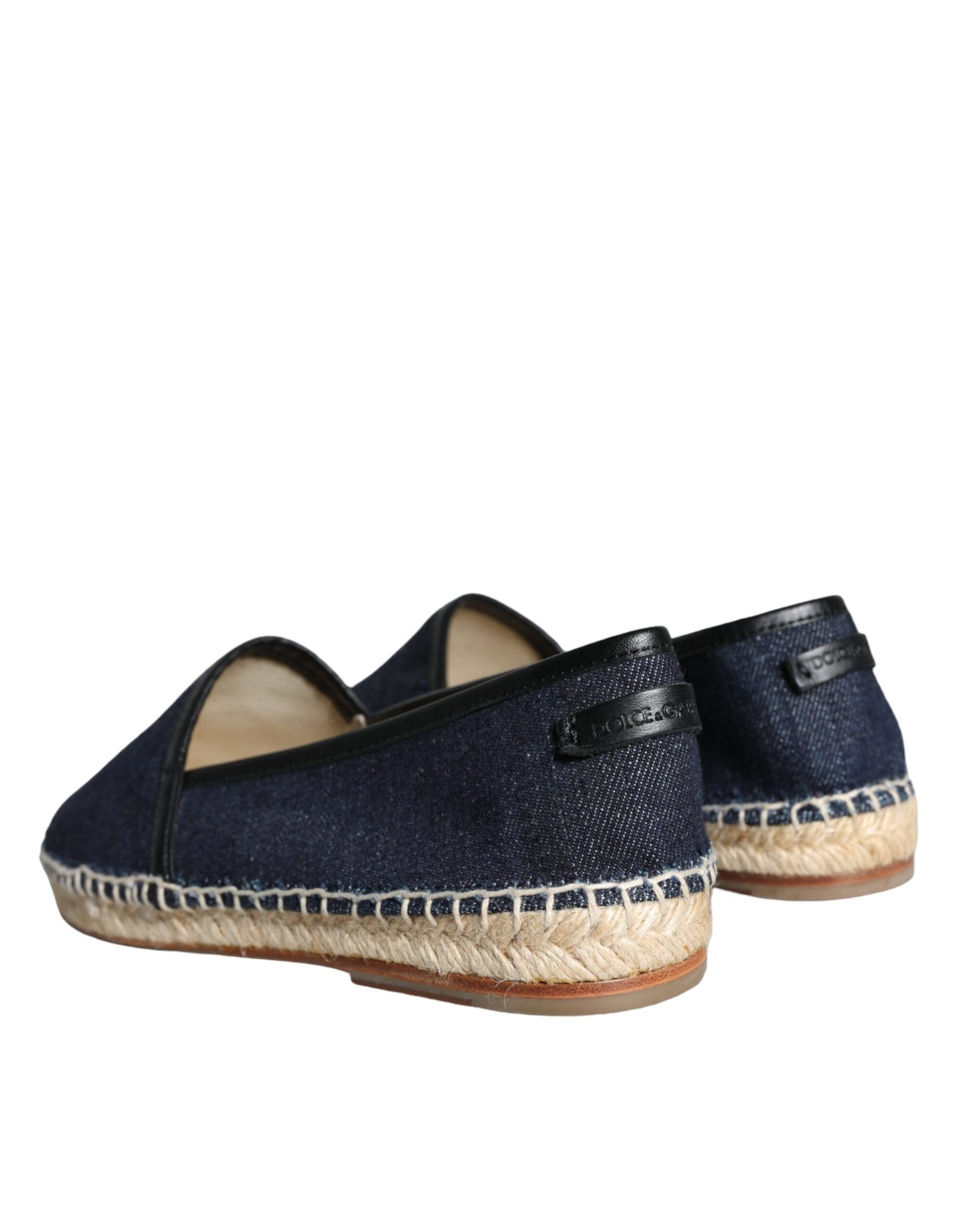 Dolce & Gabbana Blauwe Denim Katoenen Leren Espadrilles Schoenen