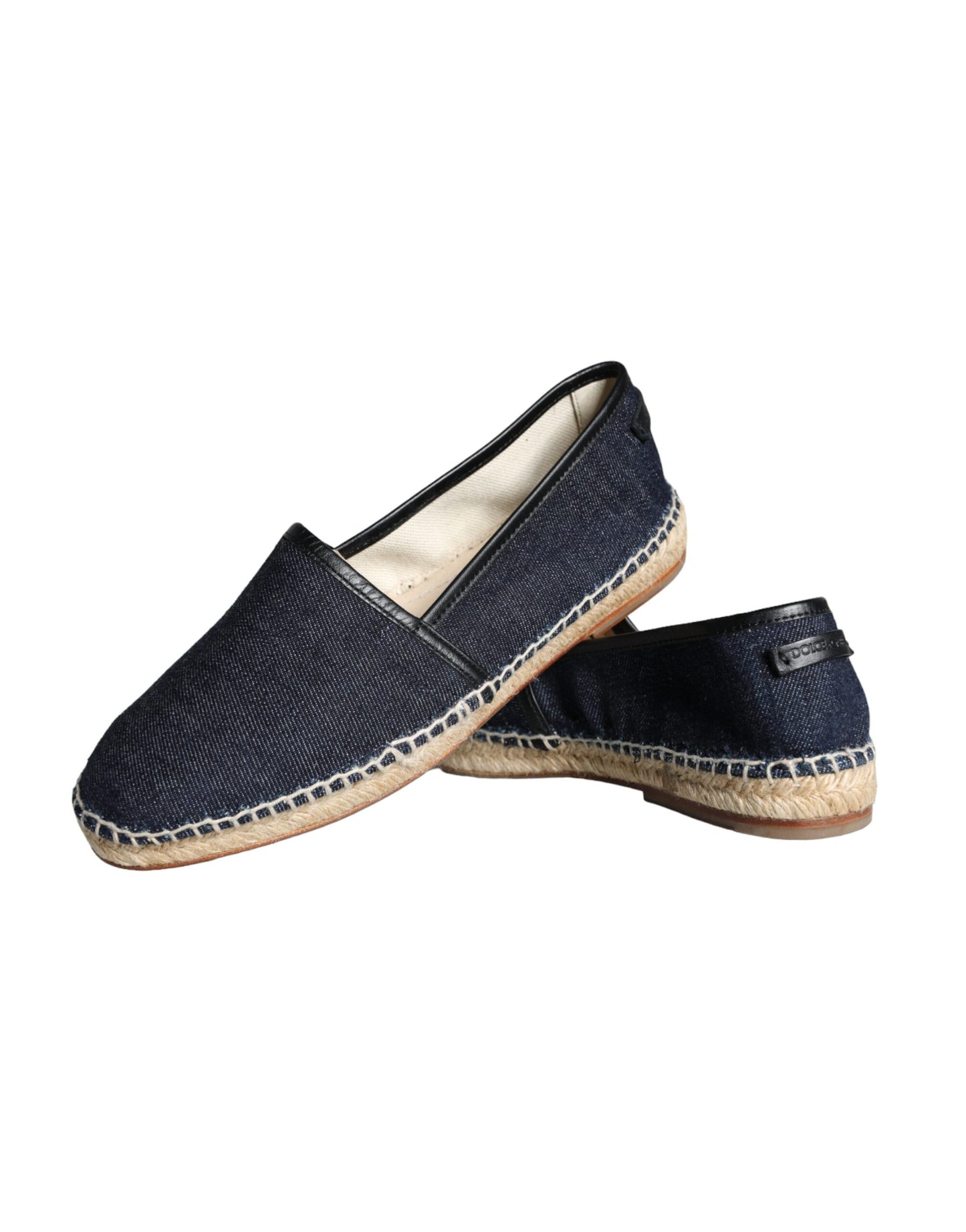 Dolce & Gabbana Blauwe Denim Katoenen Leren Espadrilles Schoenen