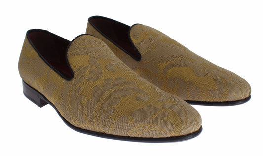 Dolce & Gabbana Gouden Barok Zijden Jurk Loafers