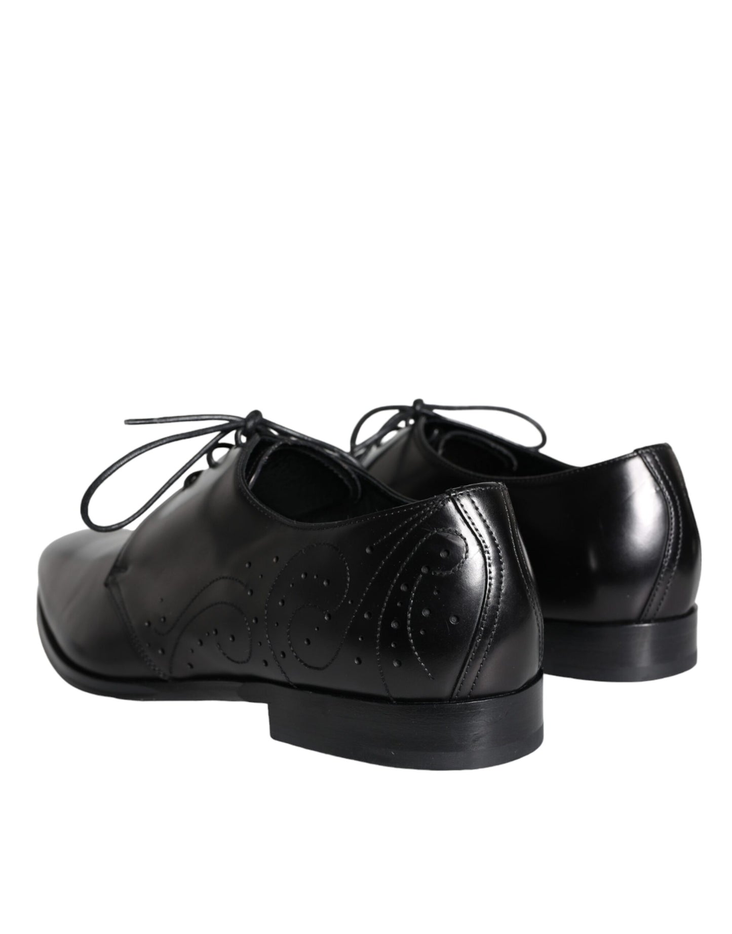 Dolce & Gabbana Zwarte Kalfsleren Derby Heren Dress Schoenen