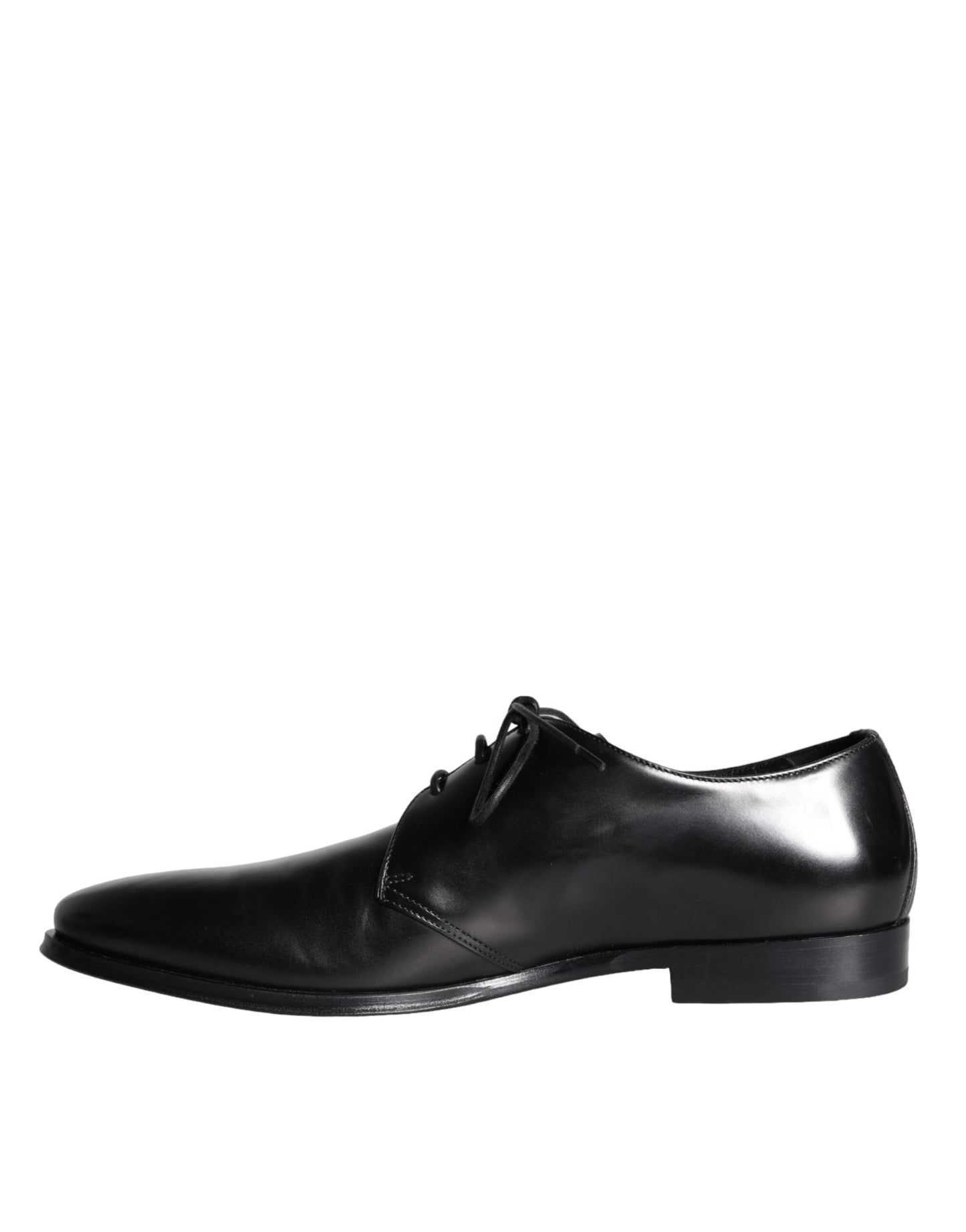 Dolce & Gabbana Zwarte Kalfsleren Derby Heren Dress Schoenen