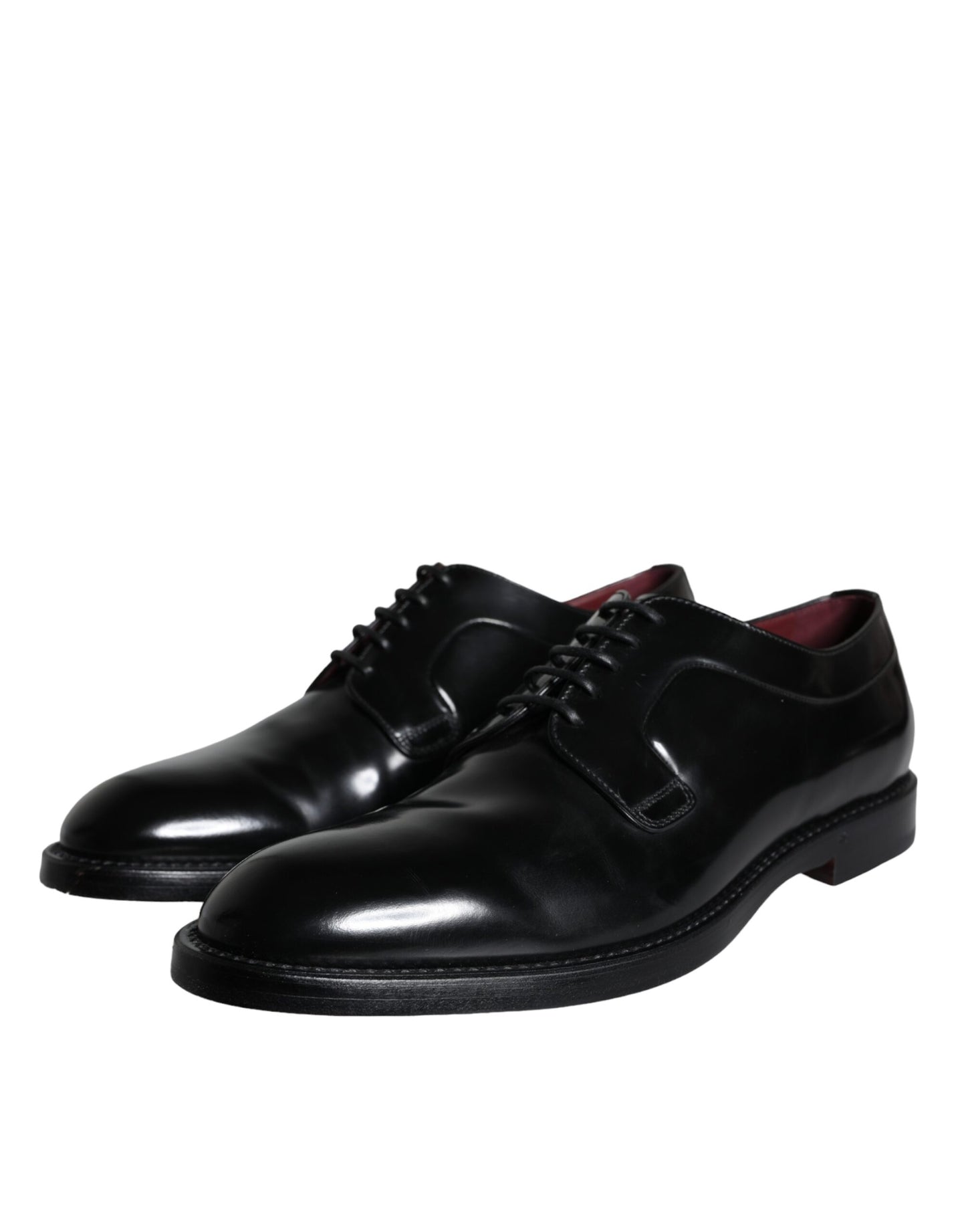 Dolce & Gabbana Zwarte Kalfsleren Derby Heren Dress Schoenen