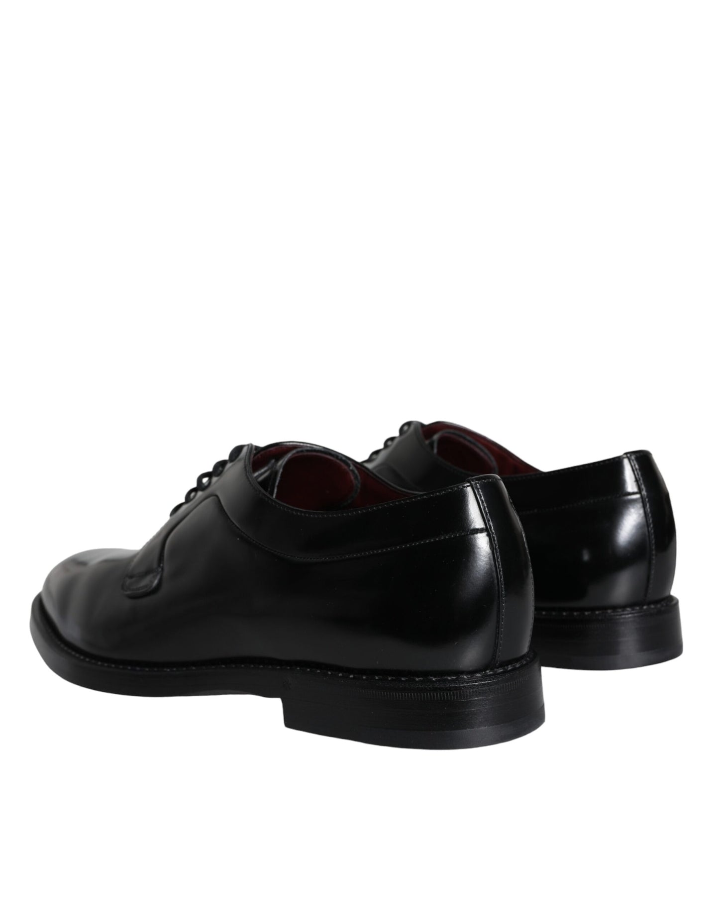 Dolce & Gabbana Zwarte Kalfsleren Derby Heren Dress Schoenen