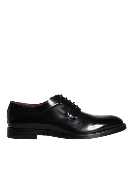 Dolce & Gabbana Zwarte Kalfsleren Derby Heren Dress Schoenen