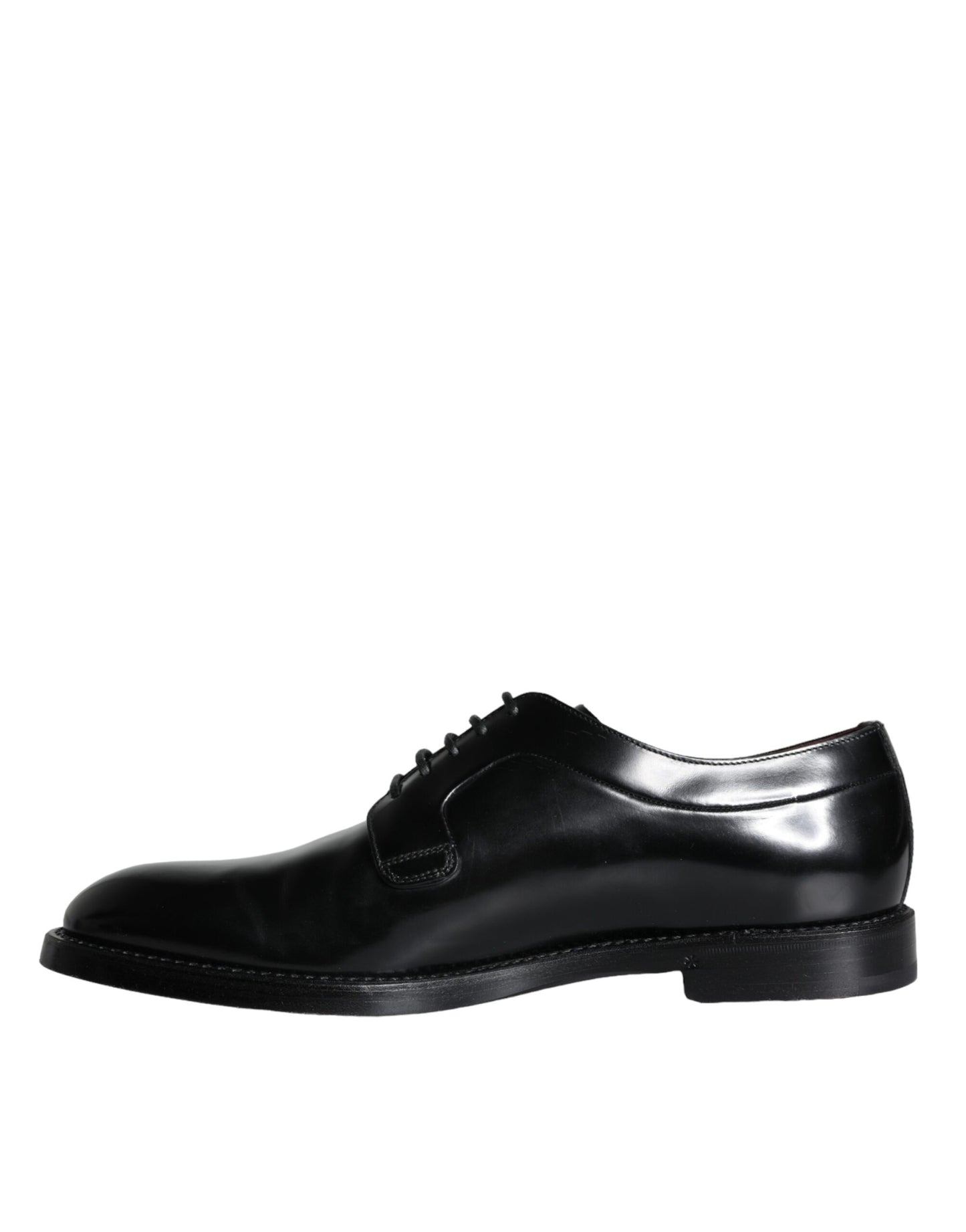 Dolce & Gabbana Zwarte Kalfsleren Derby Heren Dress Schoenen