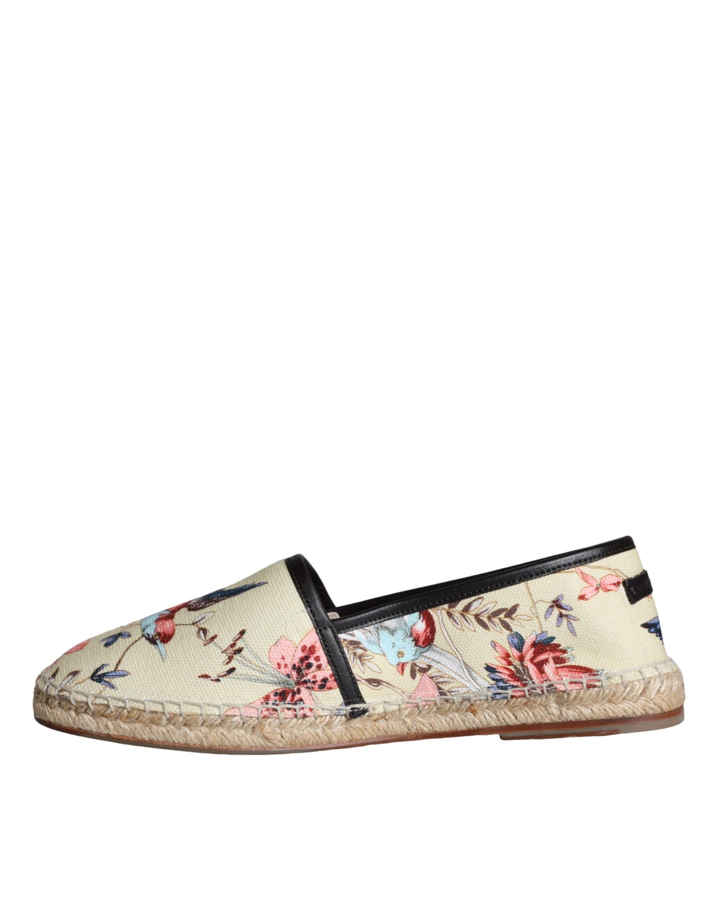 Dolce & Gabbana Beige Floral Canvas Espadrilles Slip On Schoenen