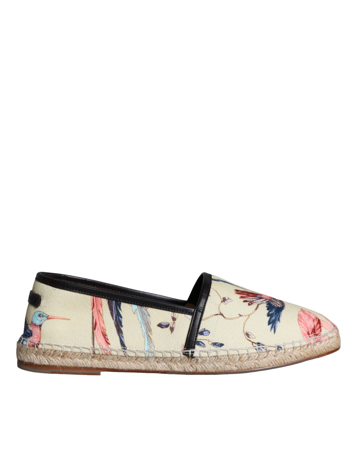 Dolce & Gabbana Beige Floral Canvas Espadrilles Slip On Schoenen