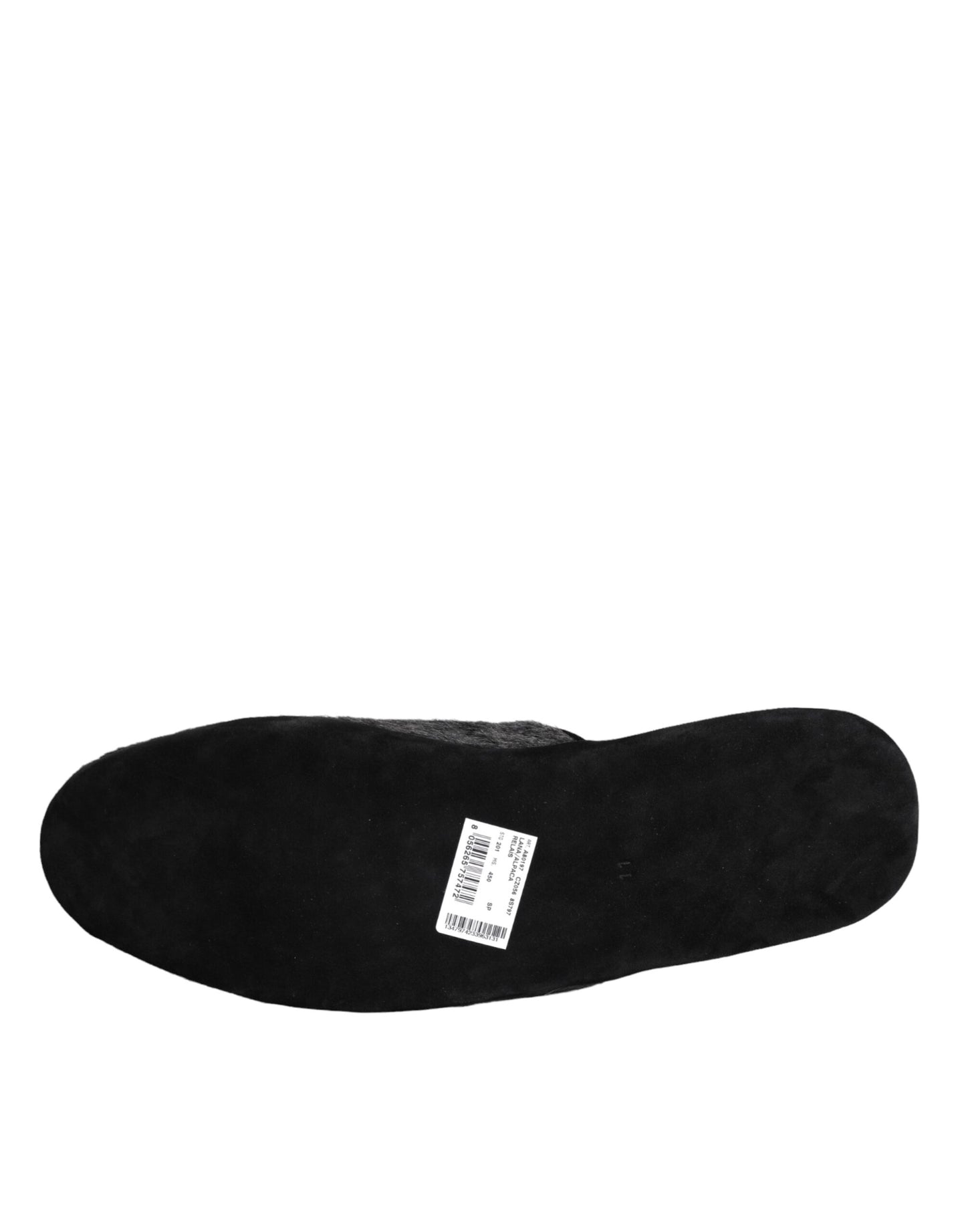 Dolce & Gabbana Zwarte Faux Fur Slippers Slip On Schoenen