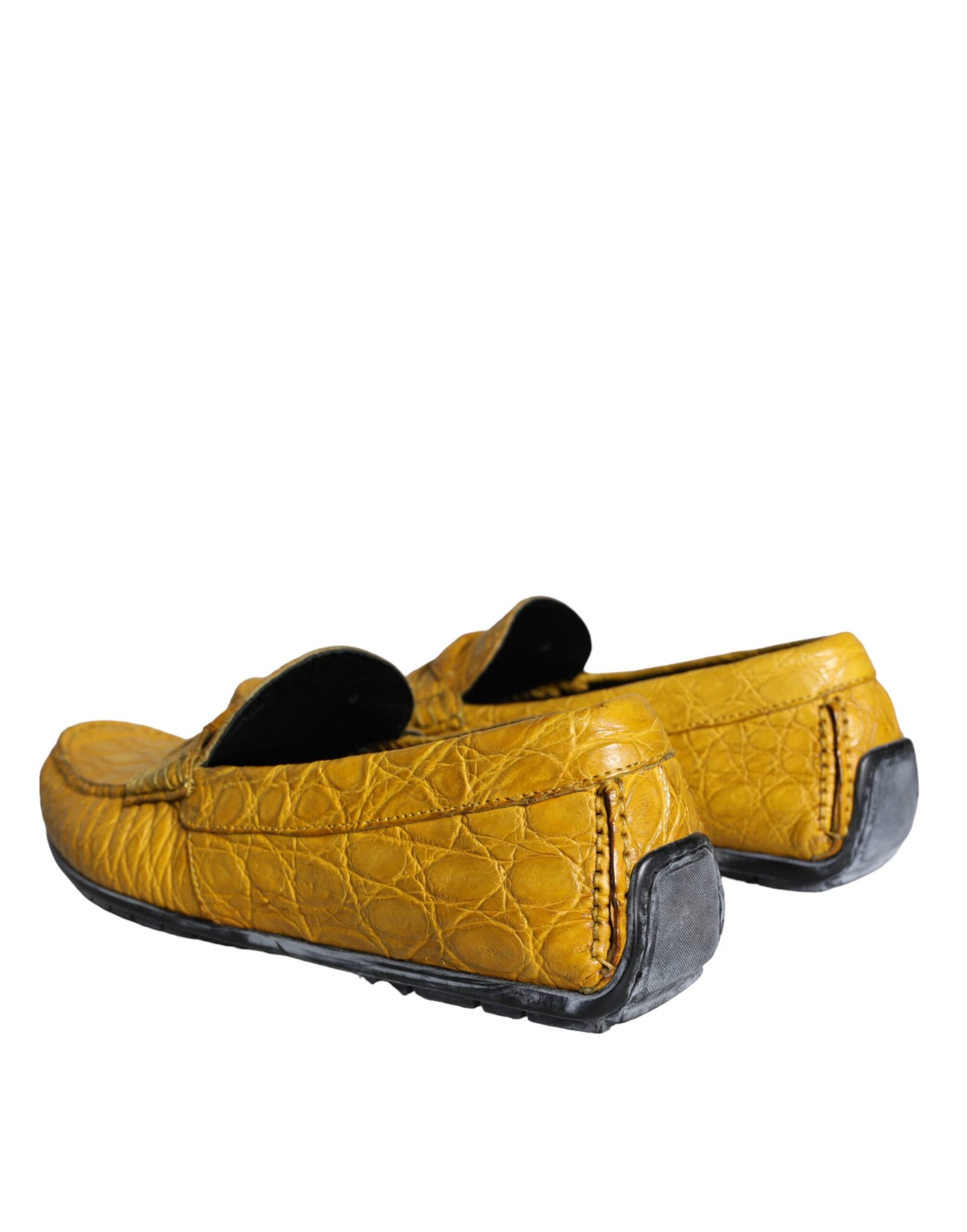 Dolce & Gabbana Gele Leren Slip Mocassin Loafers Schoenen