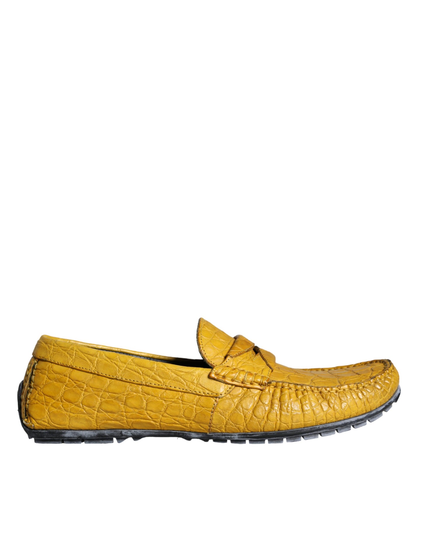 Dolce & Gabbana Gele Leren Slip Mocassin Loafers Schoenen