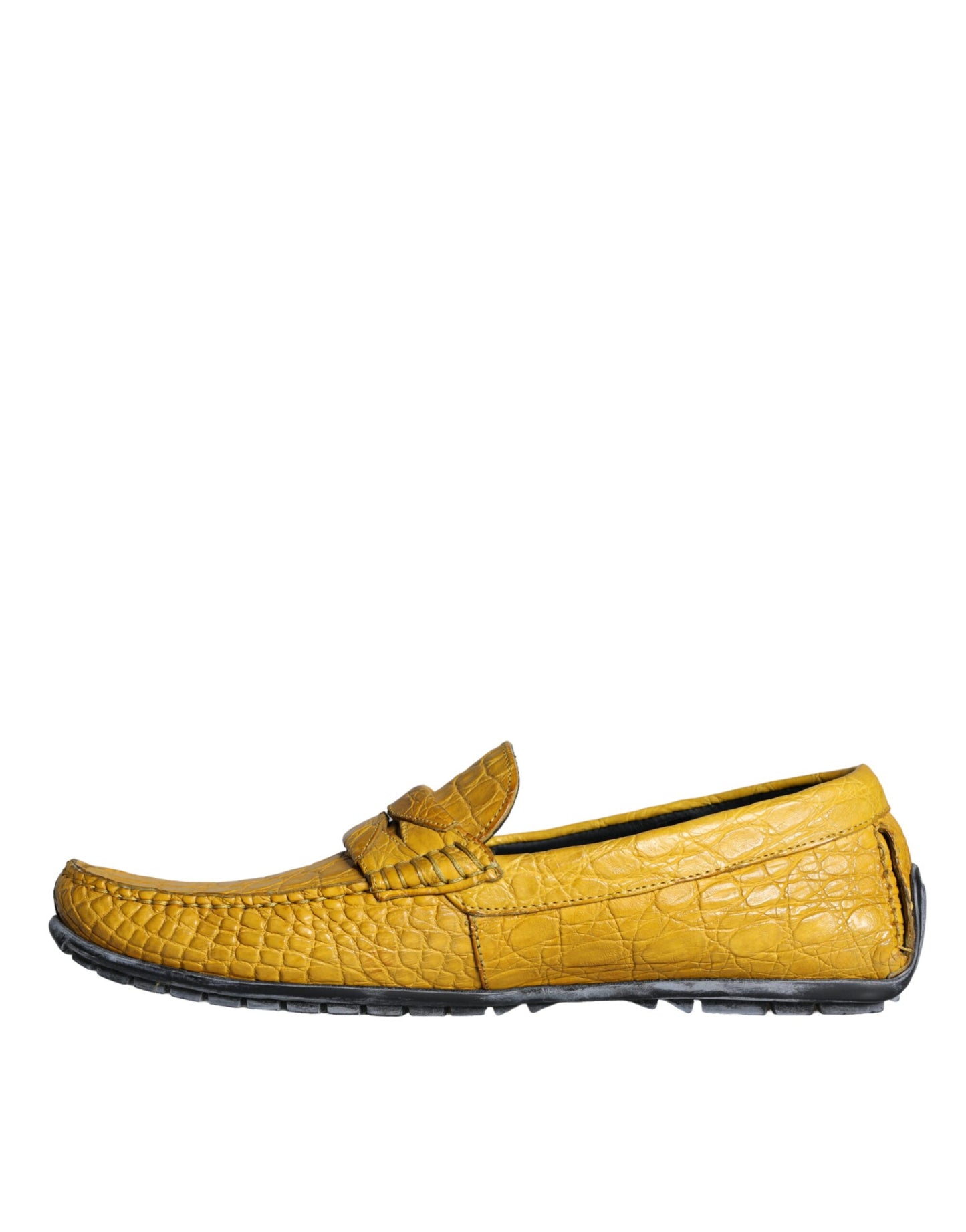 Dolce & Gabbana Gele Leren Slip Mocassin Loafers Schoenen