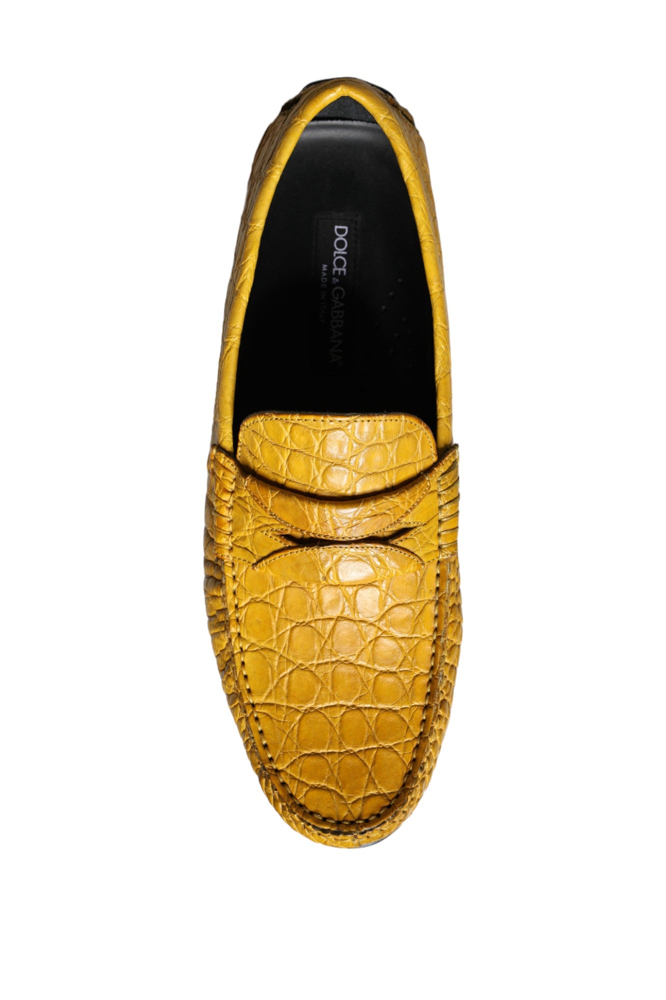 Dolce & Gabbana Gele Leren Slip Mocassin Loafers Schoenen