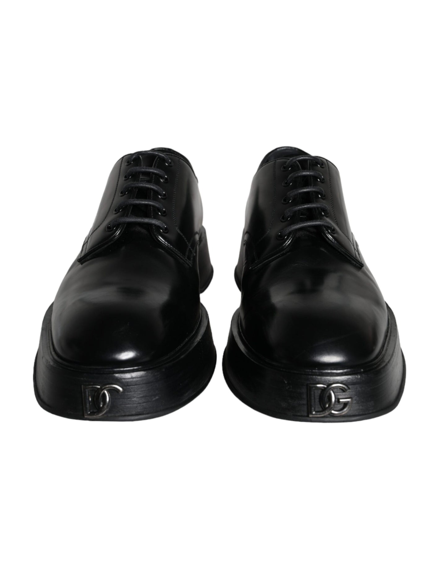 Dolce & Gabbana Zwarte Kalfsleren Derby Formele Schoenen