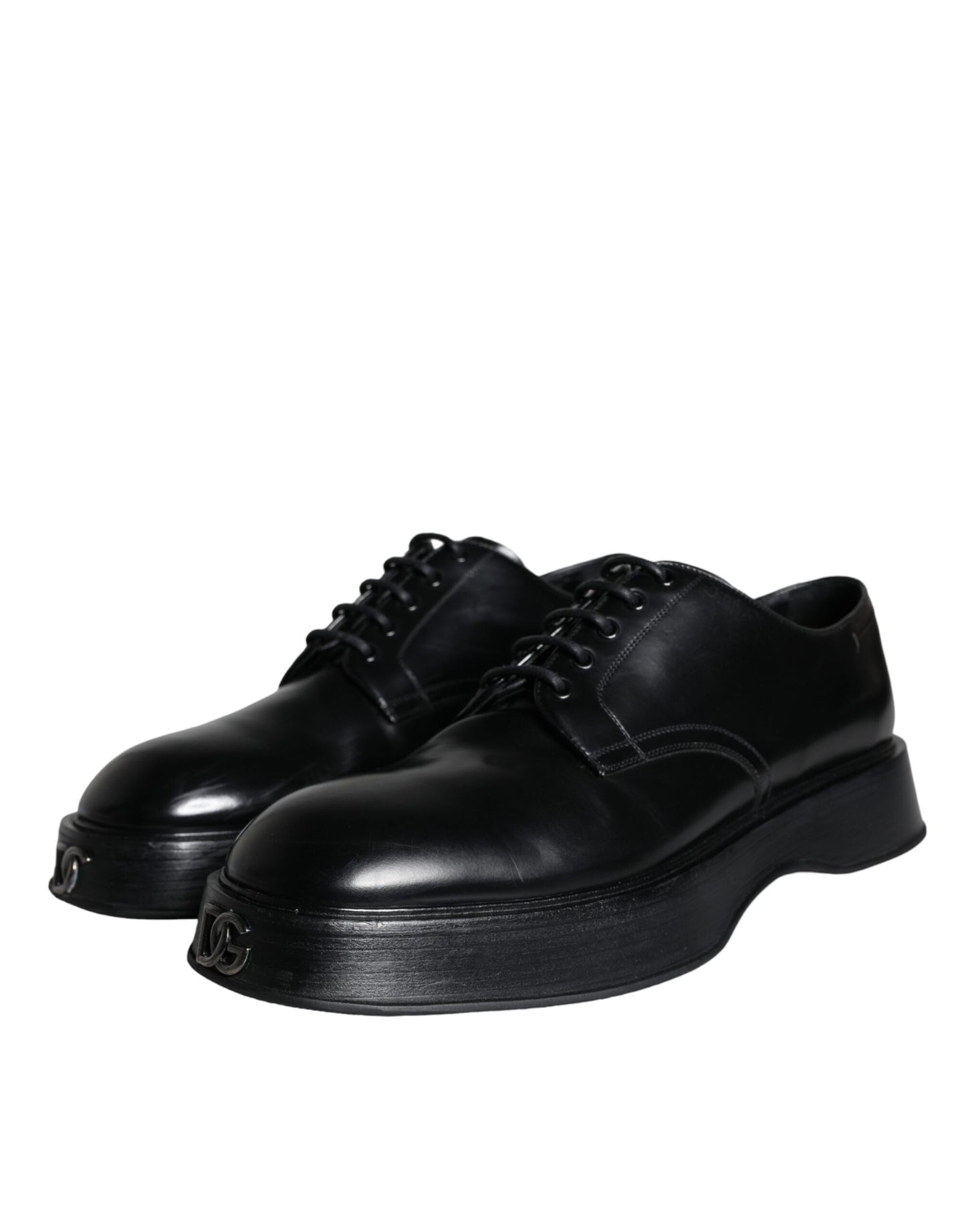 Dolce & Gabbana Zwarte Kalfsleren Derby Formele Schoenen