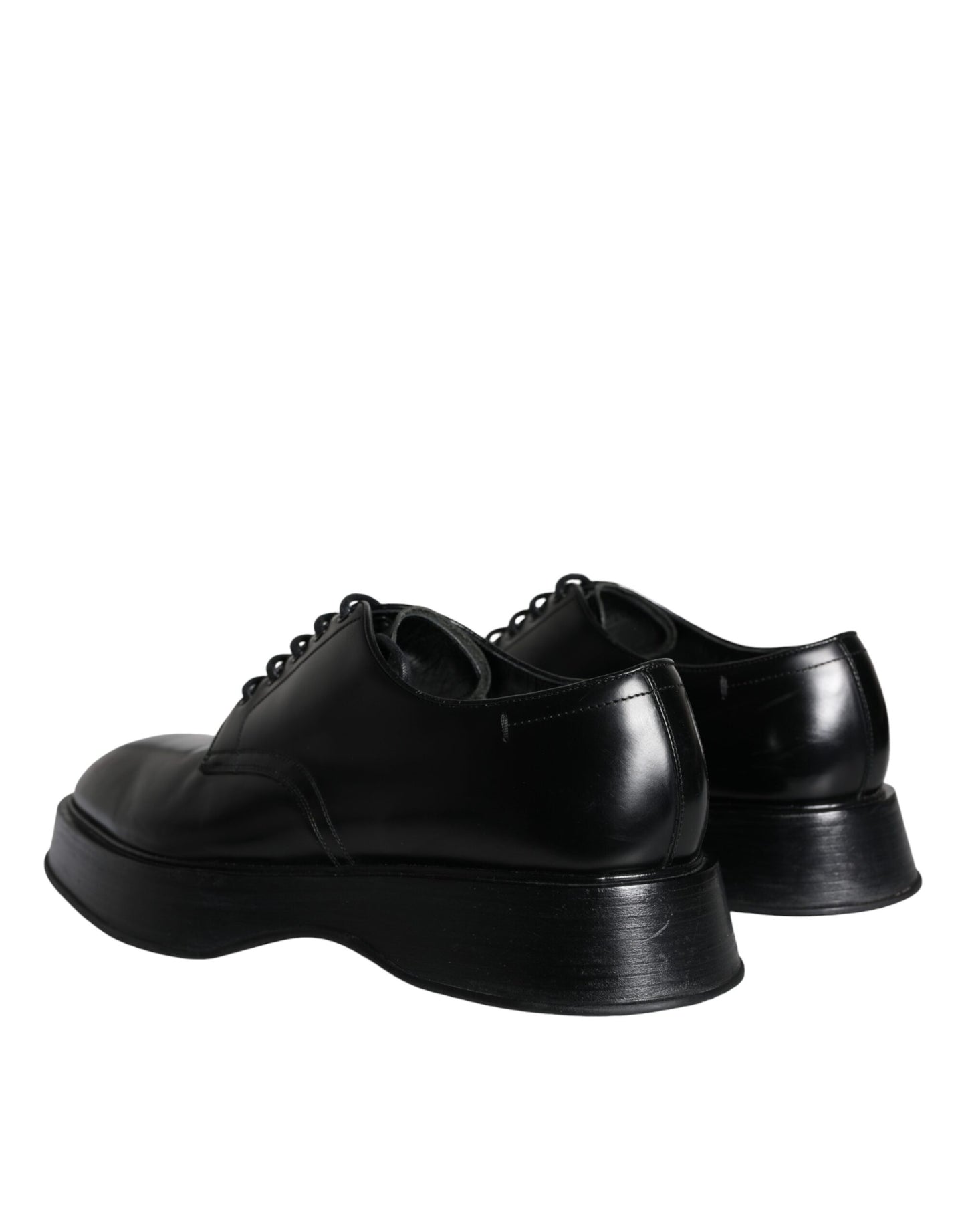 Dolce & Gabbana Zwarte Kalfsleren Derby Formele Schoenen