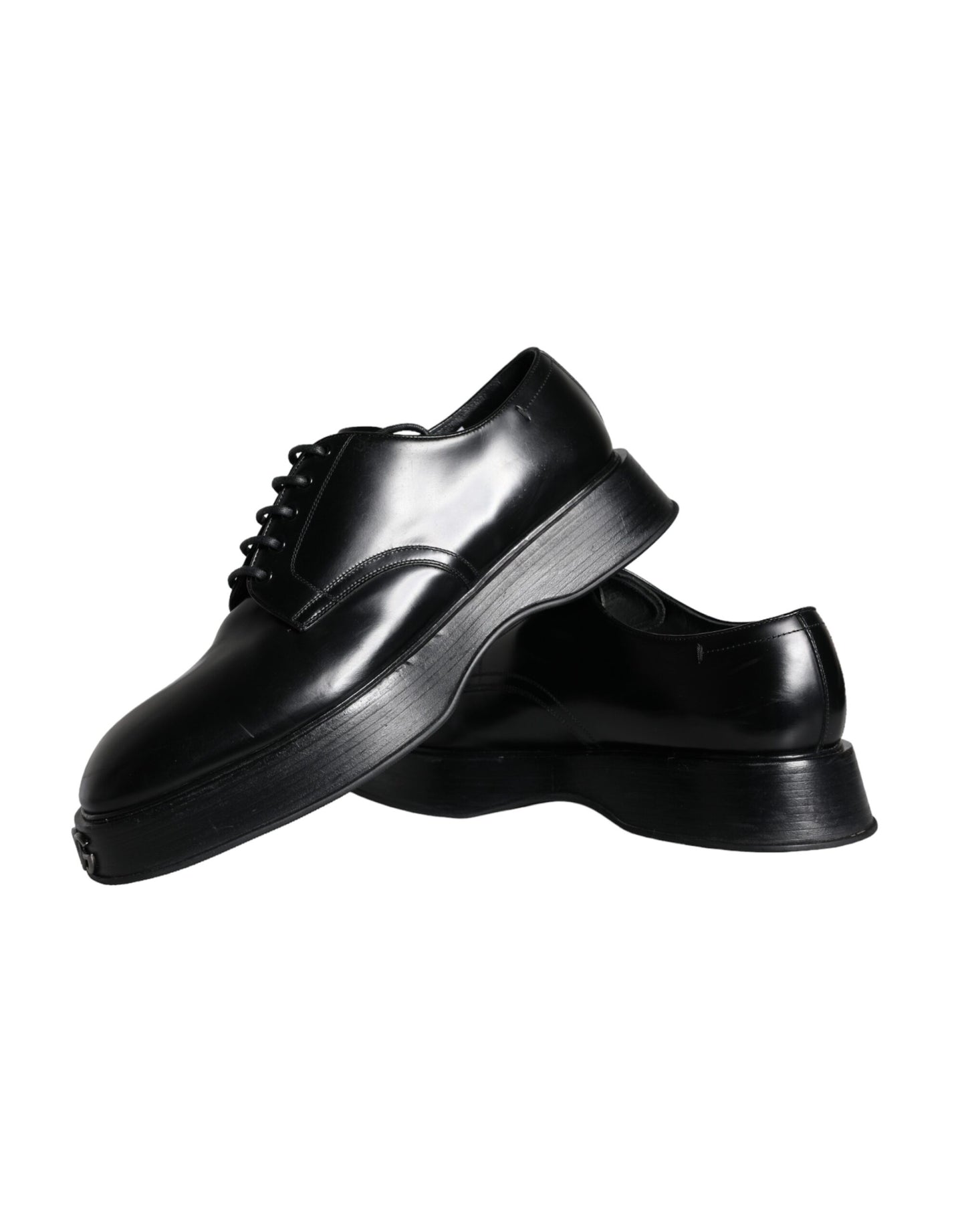 Dolce & Gabbana Zwarte Kalfsleren Derby Formele Schoenen