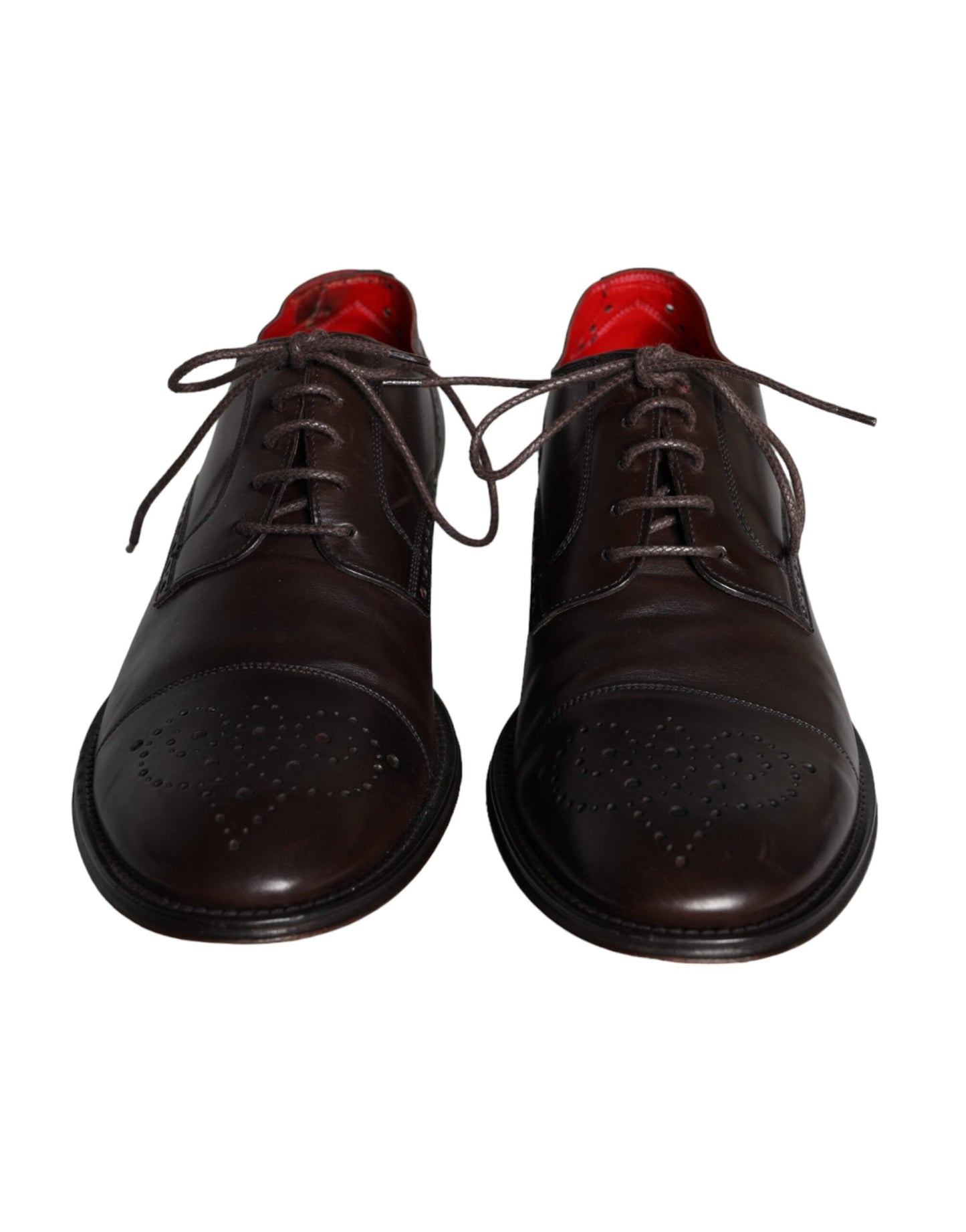 Dolce & Gabbana Bruine Kalfsleren Veter Oxford Schoenen