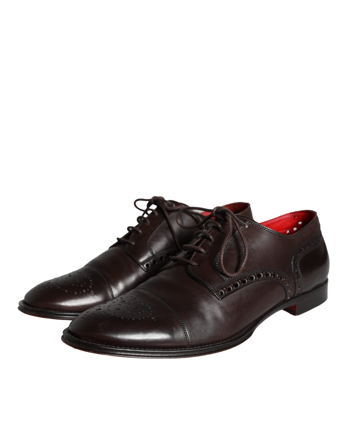 Dolce & Gabbana Bruine Kalfsleren Veter Oxford Schoenen