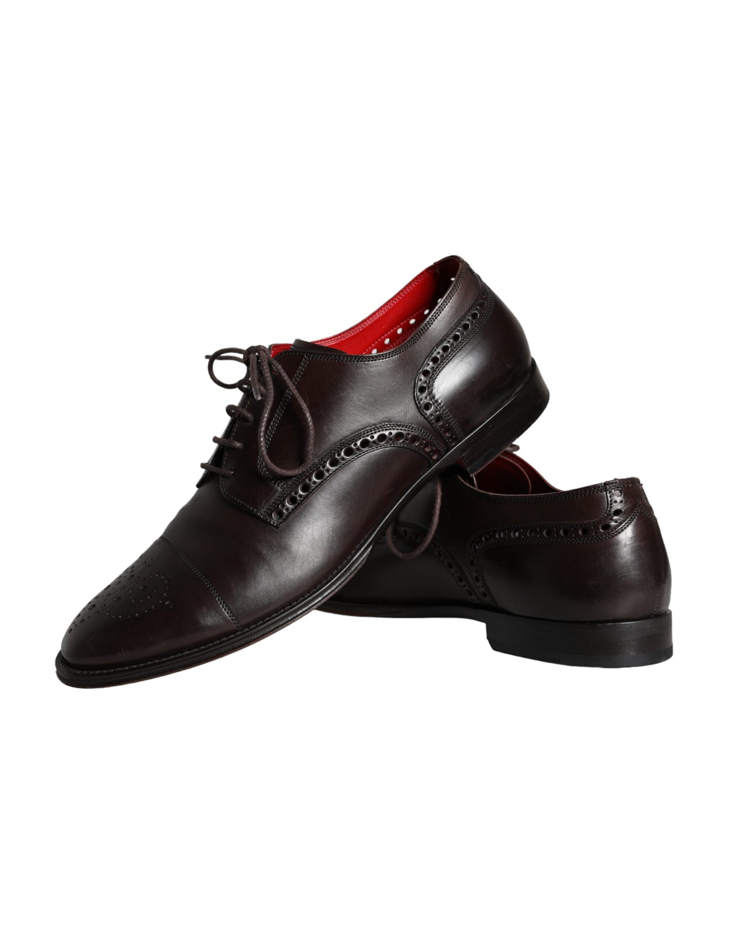 Dolce & Gabbana Bruine Kalfsleren Veter Oxford Schoenen