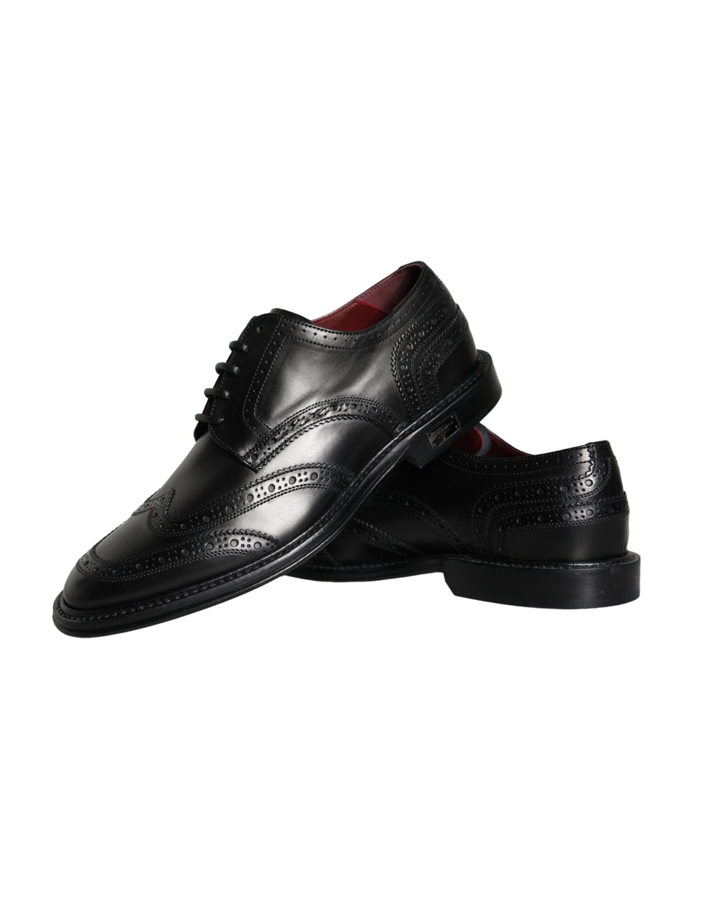 Dolce & Gabbana Zwarte Leren Oxford Wingtip Formele Herenschoenen