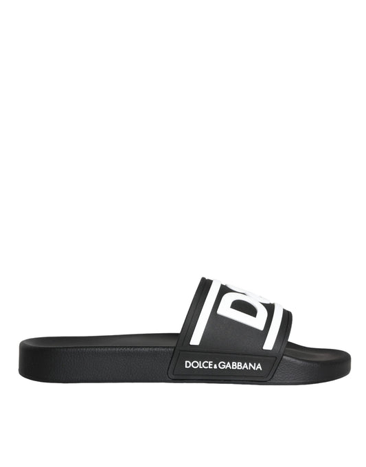 Dolce & Gabbana Zwart Wit Sandalen Rubber Strandkleding Schoenen