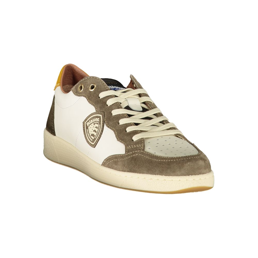 Blauer witte polyester sneaker