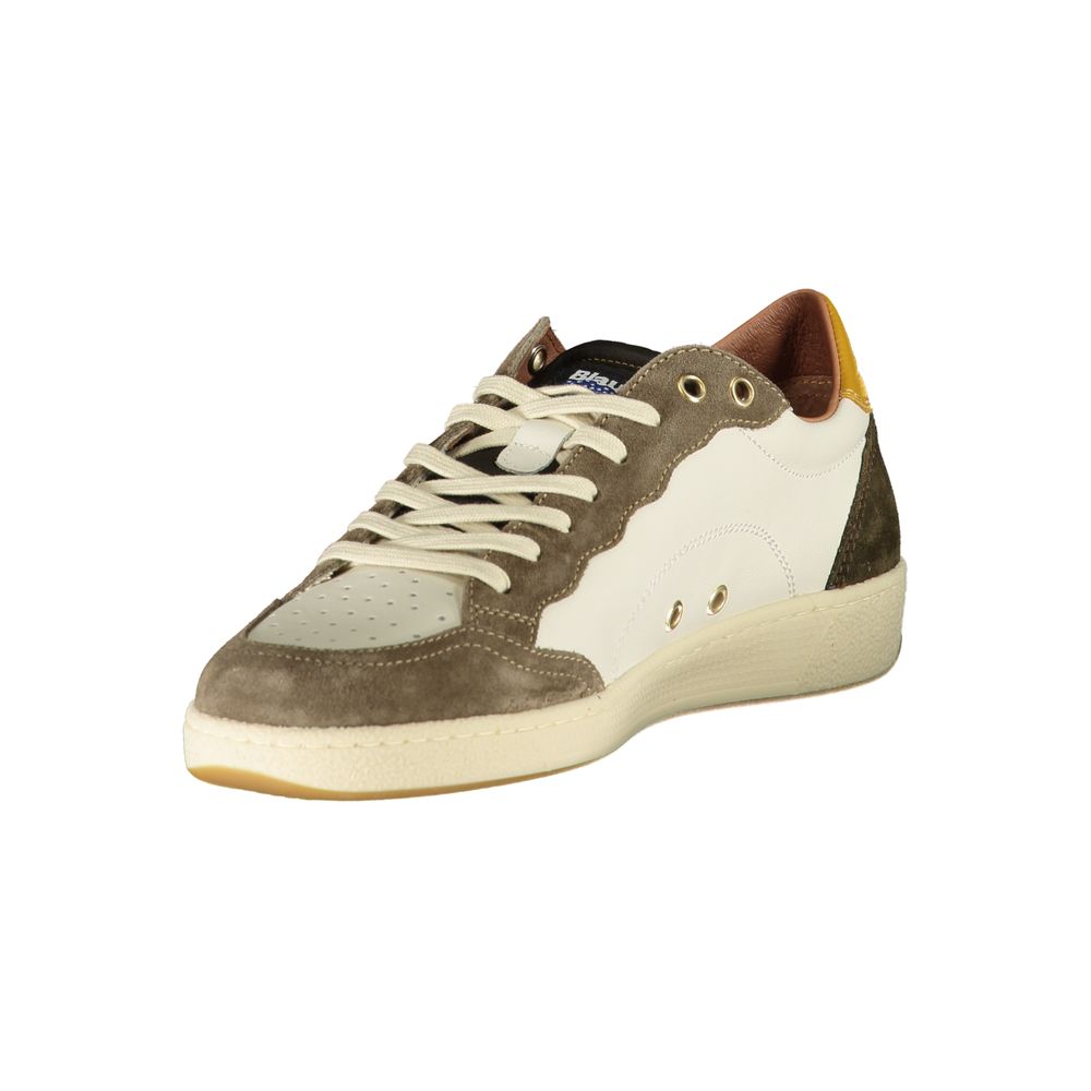 Blauer witte polyester sneaker