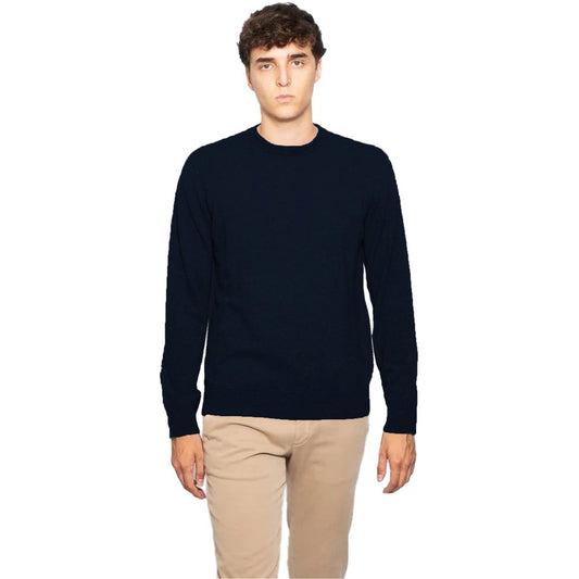 Alpha Studio Blue Wool Men's Crewneck Sweater