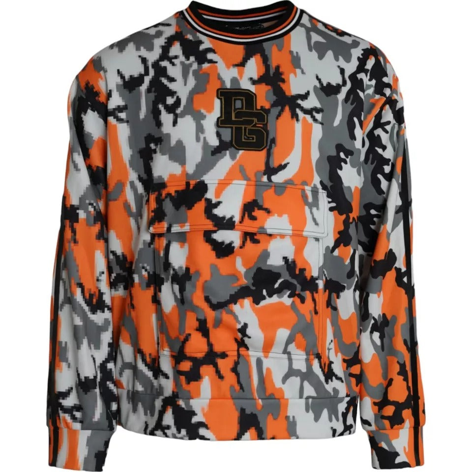 Dolce & Gabbana Multicolor Camouflage Ronde Hals Pullover Trui